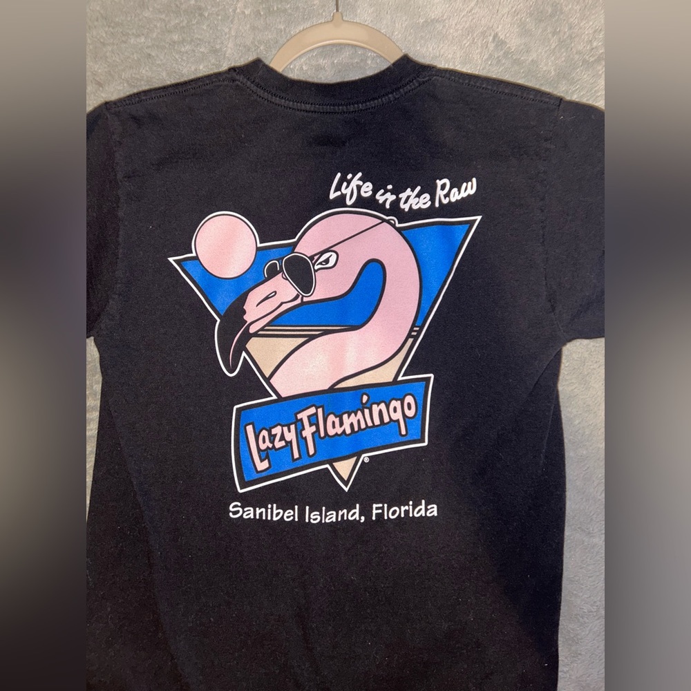 Lazy Flamingo graphic tshirt.